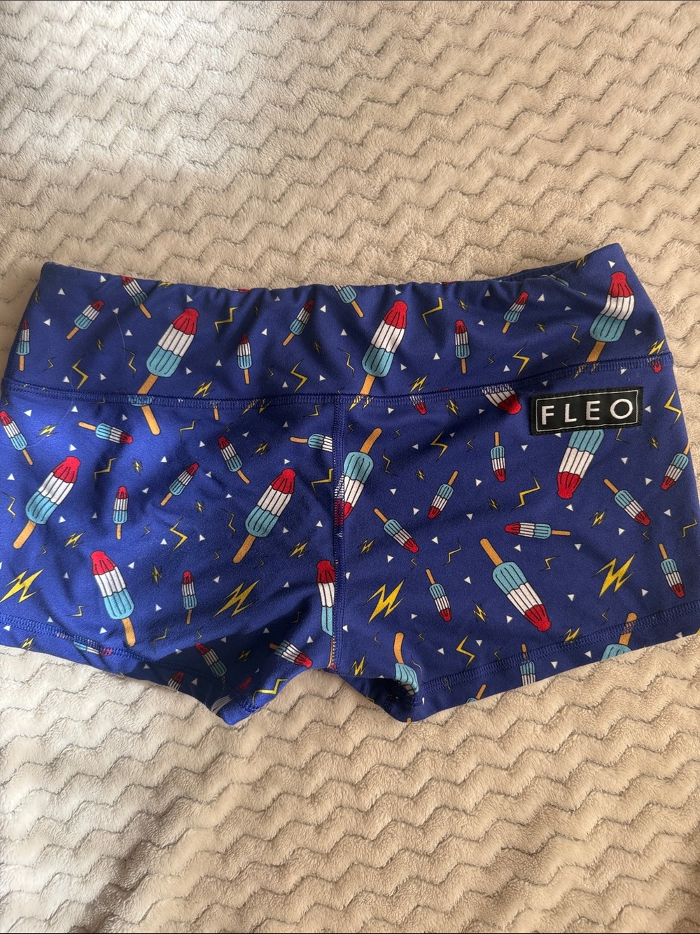 Fleo Women's Royal Blue Popsicle Print Bike Shorts